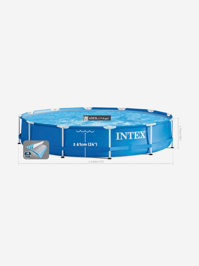 Бассейн каркасный Intex Metal Frame, 366х76 см, фильтр-насос 2006 л/ч