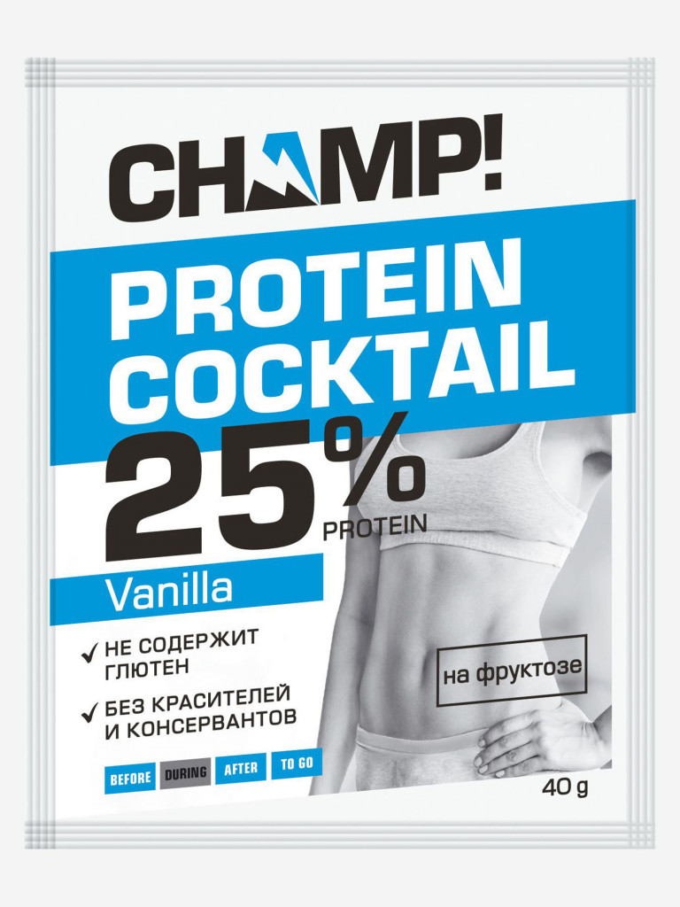 Коктейль протеиновый ванильный Champ ЛЕОВИТ. 12 пакетов по 40г