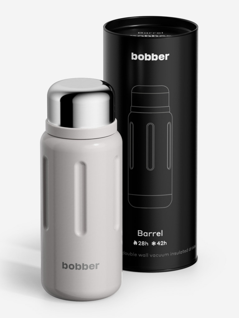 Термос Barrel 770 мл с широким горлом и ситечком для заваривания, серый