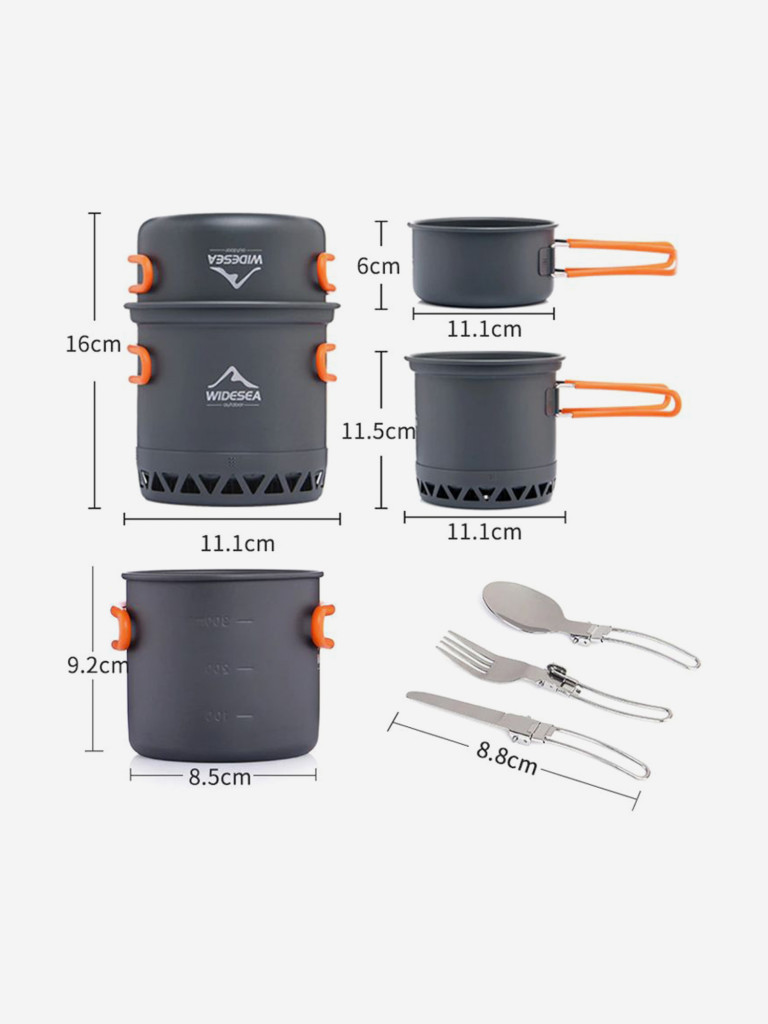 Туристическое снаряжение, набор посуды и аксессуаров Widesea
