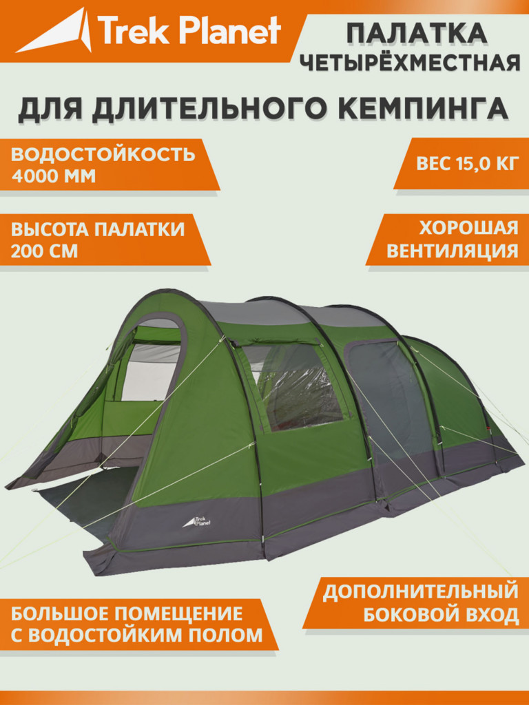 Четырехместная кемпинговая палатка Trek Planet Vario Nexo 4