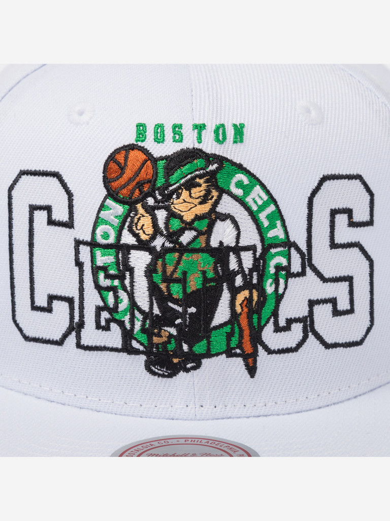 Бейсболка с прямым козырьком MITCHELL NESS HS10387-BCEWHIT Boston Celtics NBA (белый)
