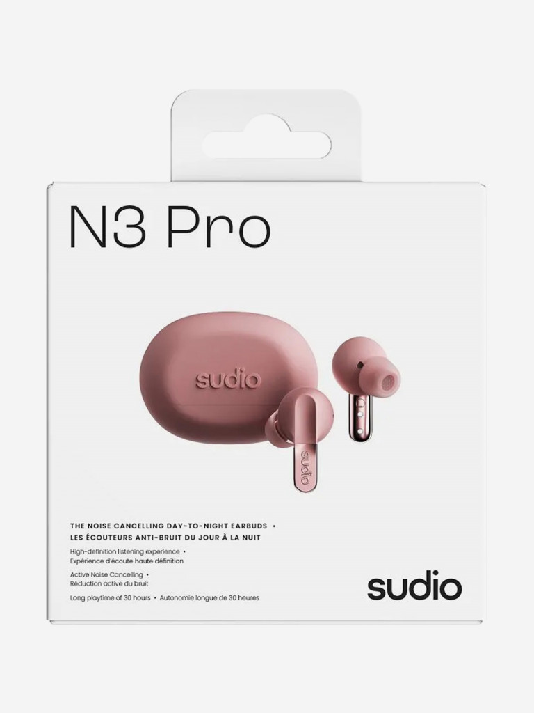 Беспроводные наушники Sudio N3 Pro In-Ear TWS Headphone с активным шумоподавлением, цвет: розовый