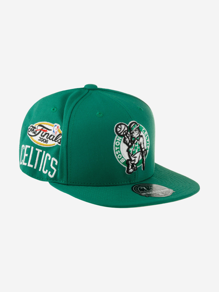 Бейсболка с прямым козырьком MITCHELL NESS 6HSFSH22016-BCEGREN Boston Celtics NBA (зеленый)