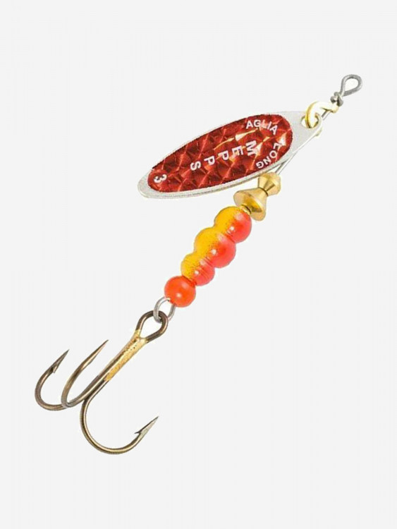 Блесна для рыбалки вертушка Mepps AGLIA LONG REDBO, 3, SILVER, 1 штука