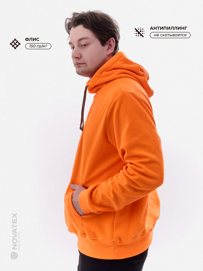 Толстовка флисовая для охоты и рыбалки PRIDE, оранжевый