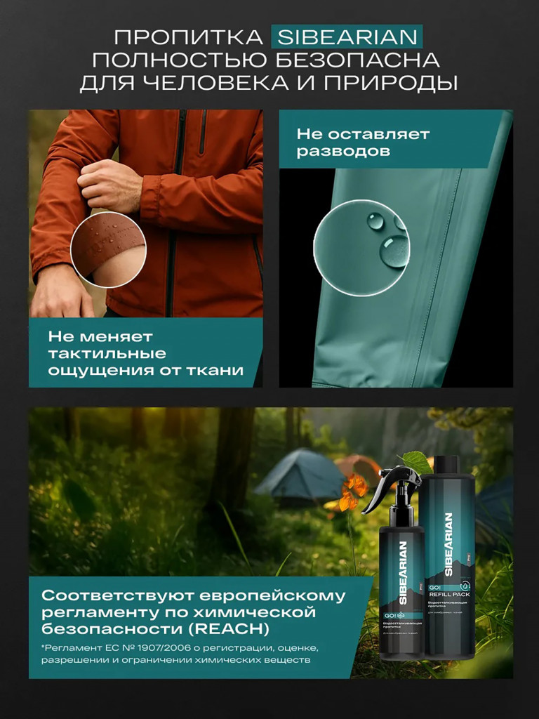 Набор водоотталкивающей пропитки SIBEARIAN PRO GO!