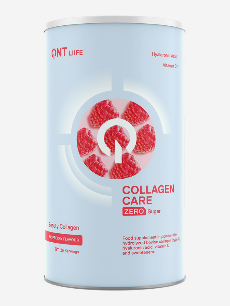 Коллаген, Гиалуроновая кислота, QNT Life Collagen Care Zero 390 гр, Малина