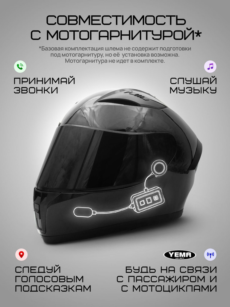 Мотошлем интеграл Yema YM-829