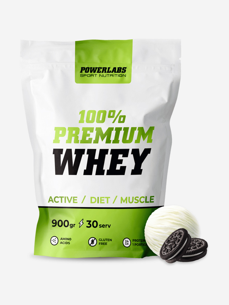 Сывороточный протеин, Powerlabs, 900 г, печенье-крем