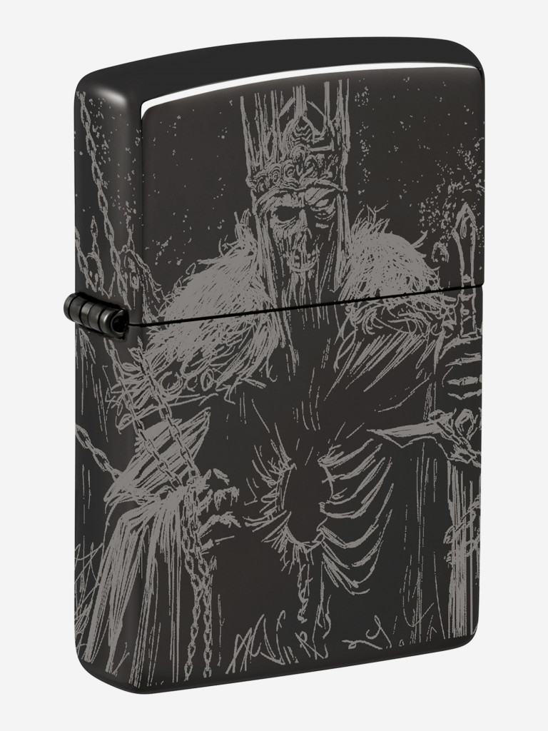 Зажигалка бензиновая ветроустойчивая Zippo Skull King High Polish Black