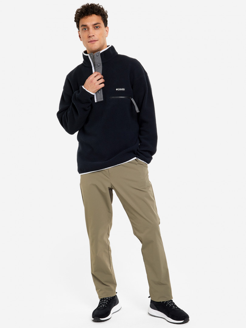 фото Джемпер флисовый мужской columbia helvetia half snap fleece, черный