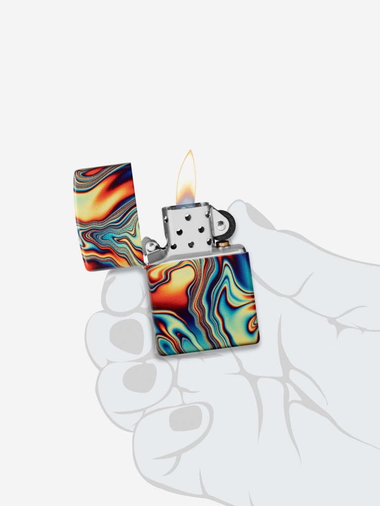 Зажигалка Zippo Colourful Swirl Glow In The Dark Green