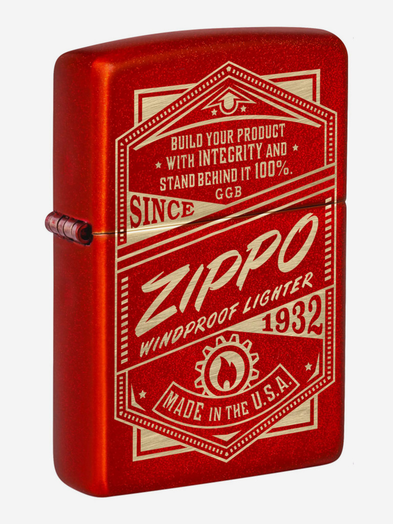 Зажигалка Zippo 48620 Classic Metallic Red, красная
