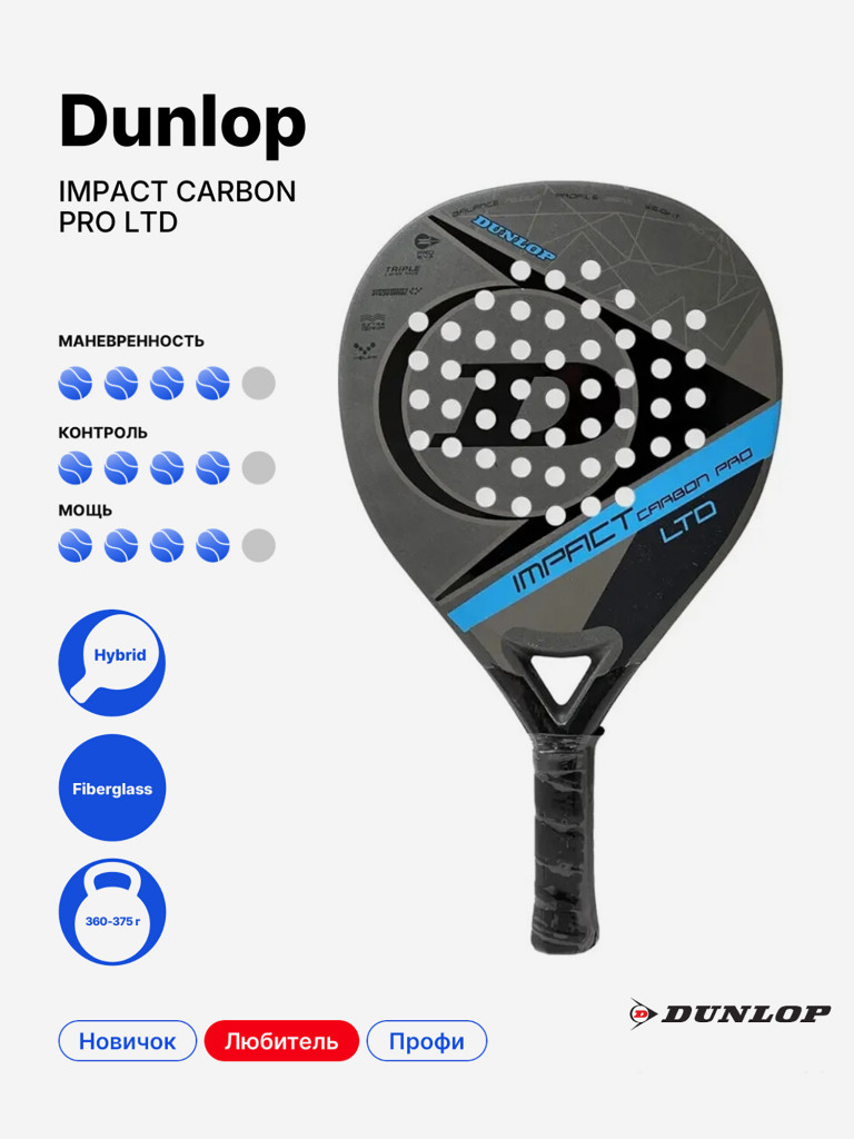 Ракетка для падела Dunlop Impact Carbon Pro LTD Blue