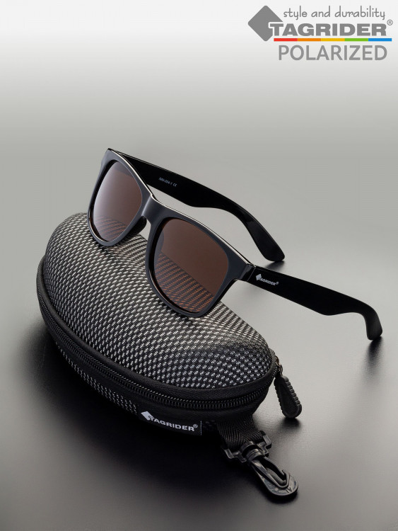 Очки поляризационные, солнцезащитные, антибликовые Tagrider в чехле IMN-004-1 Brown