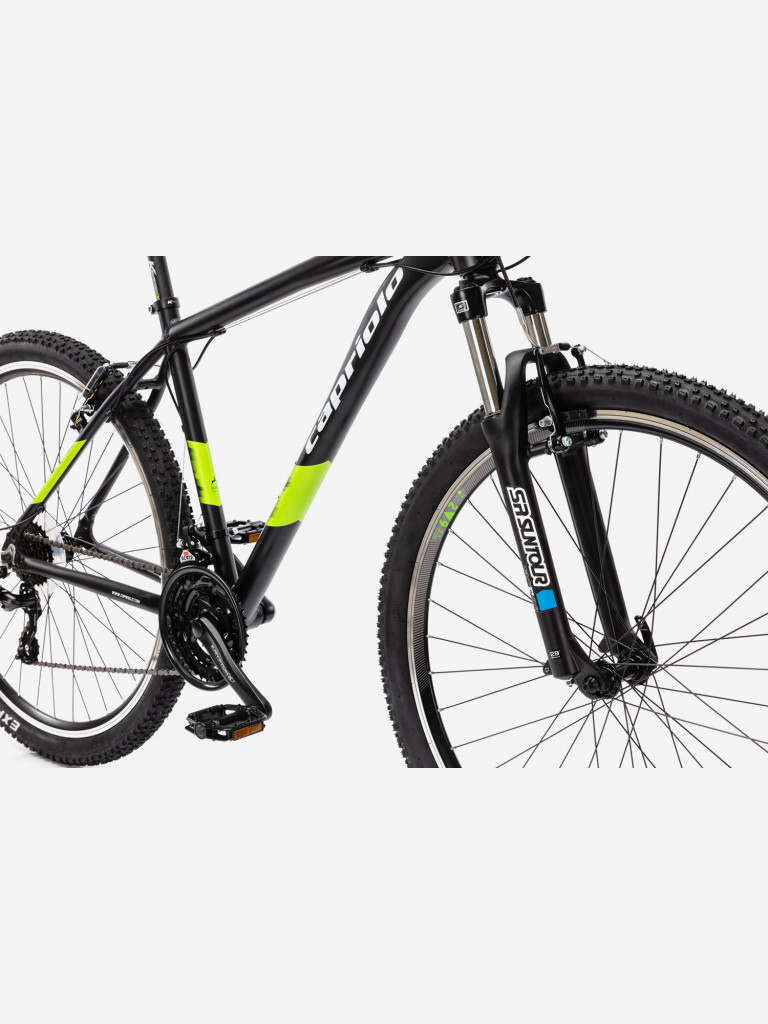 Велосипед CAPRIOLO MTB LEVEL 9.1 (3 X 7), рама алюминий 19'', колёса 29'' (чёрный (матовый) - зелёный)