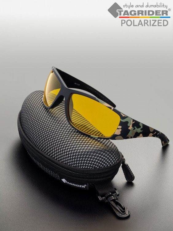 Очки поляризационные, солнцезащитные, антибликовые Tagrider в чехле N01-3 Yellow
