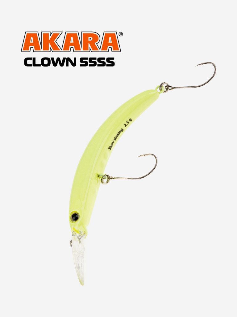 Воблер Akara Clown медленно-тонущий, на форель 55 мм. 2,5 гр. A258G