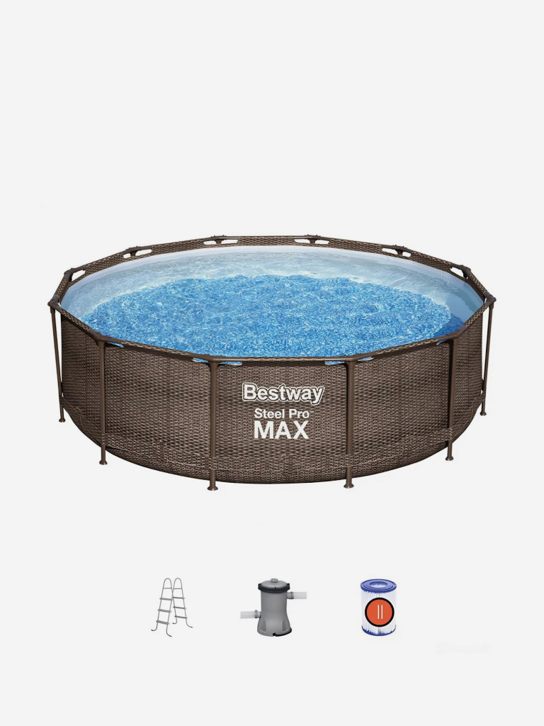 Бассейн Bestway 366 x 100 см Steel Pro Max 56709 каркасный + набор аксессуаров, 9150 л