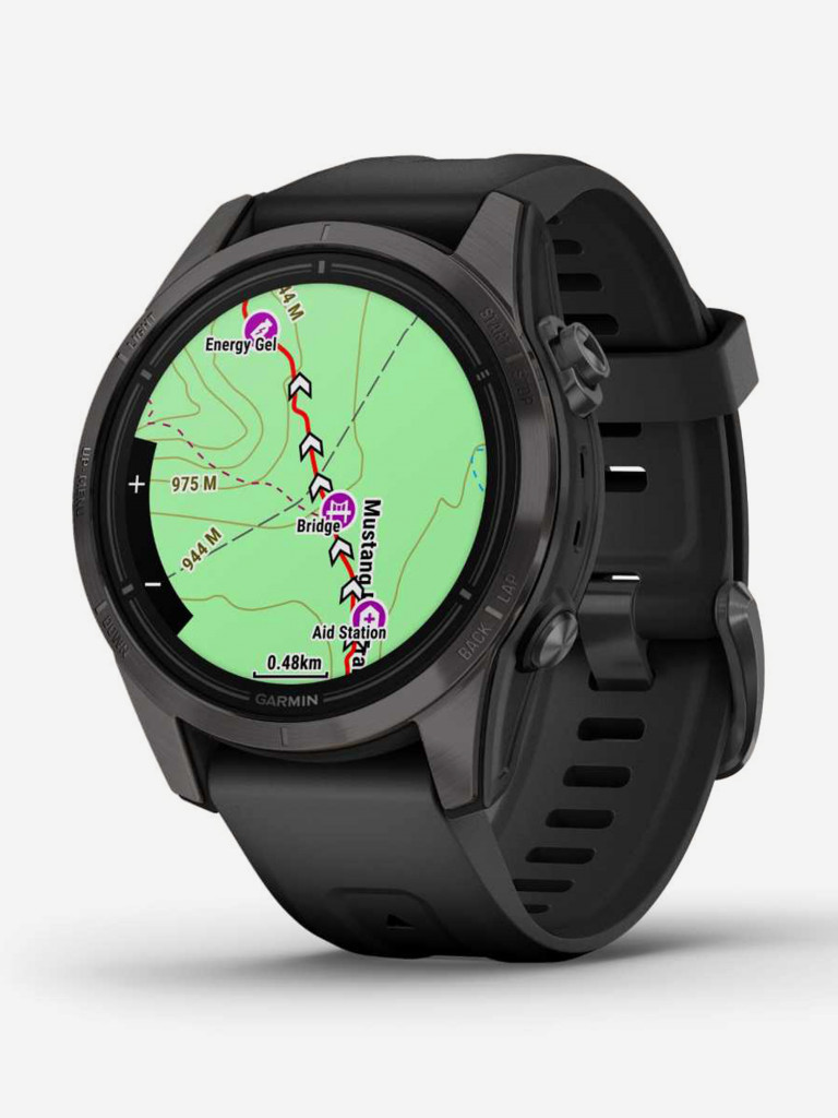 Спортивные часы Garmin EPIX PRO (Gen 2) Sapphire Edition 42 мм, титановый, угольно-серый, DLC, черный ремешок