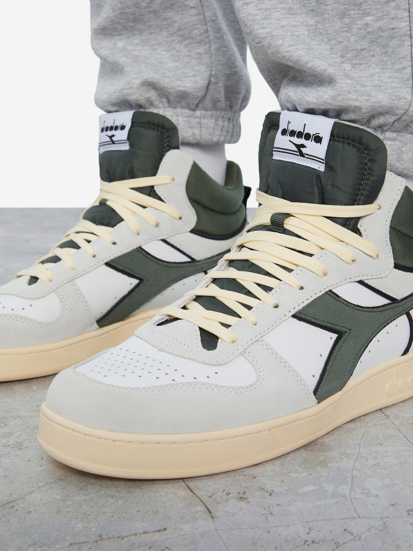 фото Кеды мужские diadora magic basket demi cut suede leather, белый