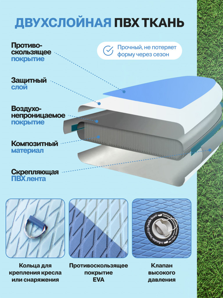 Сапборд надувной двухслойный OZERUS серия ONE 10,6