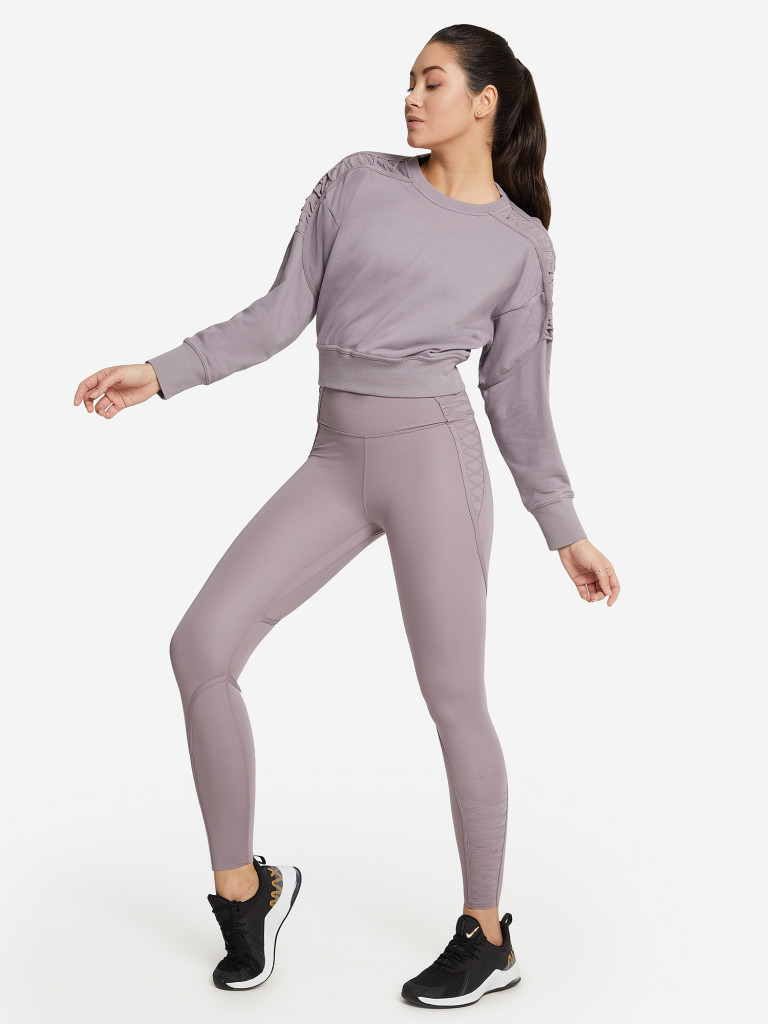 NIKE DRI FIT ONE LUX WOMEN'S TRAINING TIGHT FIT GRAY SZ M OR XL#AT3098-NWT