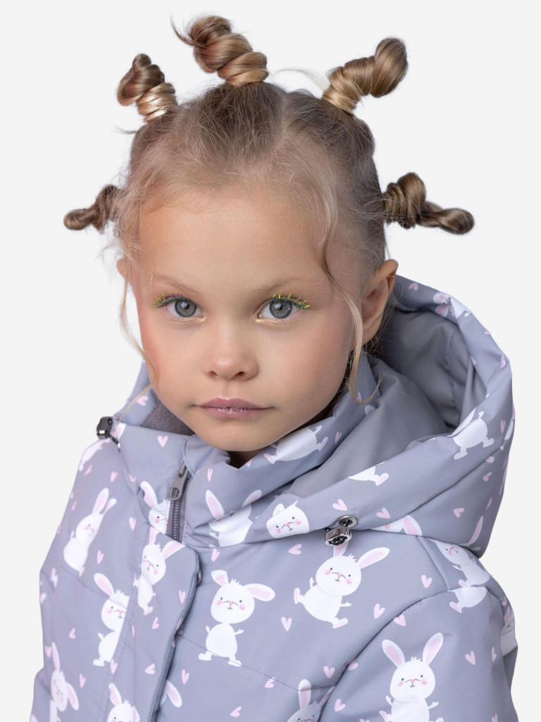 Куртка для девочки batik Мередит серый принт