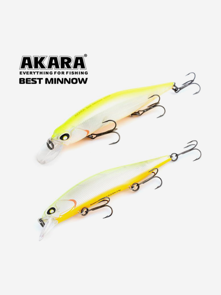 Воблер Akara Best Minnow 100SP минноу суспендер на щуку, судака 15гр A125