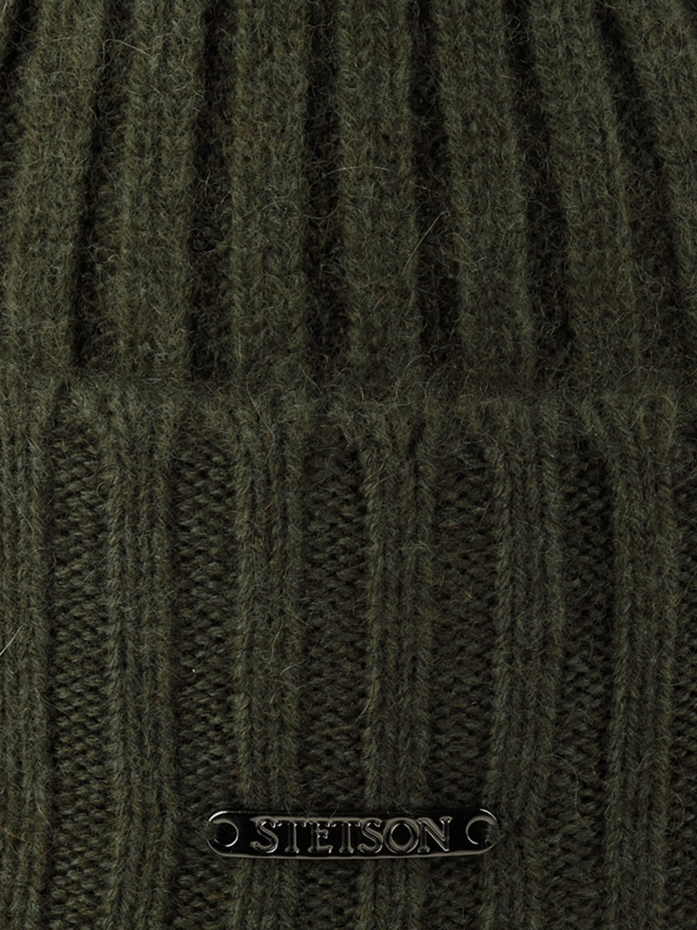 Шапка с отворотом STETSON 8599211 BEANIE CASHMERE (оливковый)