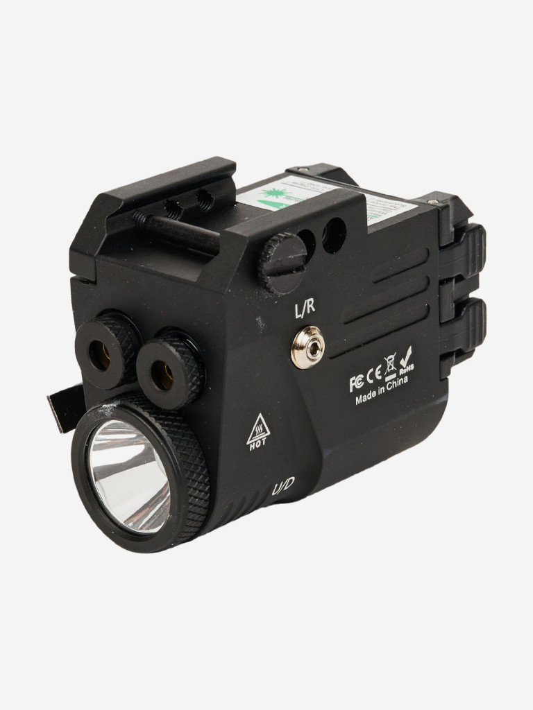 Фонарь подствольный пистолетный SKYWOODS RACCOON DOUBLE LASER, 360 люмен, ЛЦУх2 красн/зел