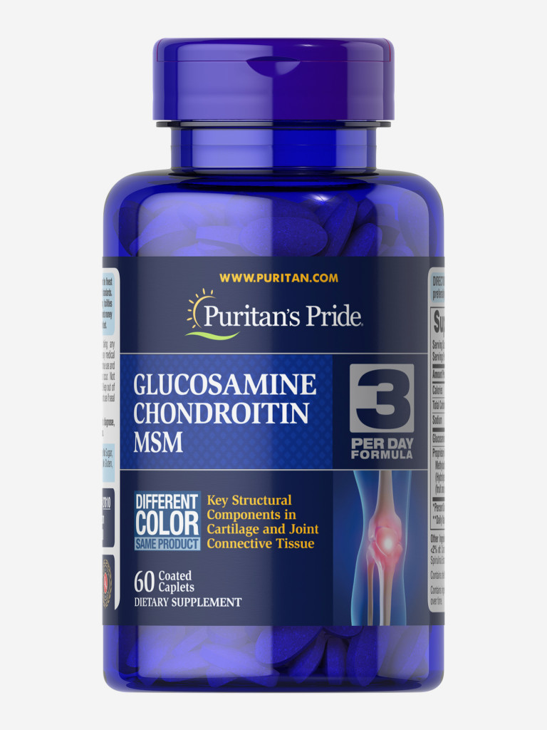 Глюкозамин, хондроитин, МСМ для суставов Puritan's Pride Glucosamine Chondroitin MSM, 60 таблеток