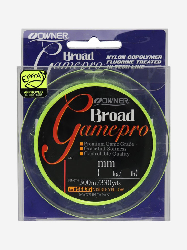 Леска Broad Game Pro yellow OWNER 300м 0.38мм 10.1кг