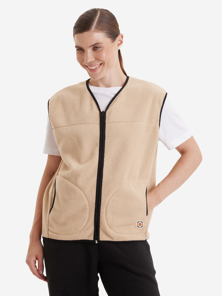 Жилет флисовый женский oversize PointHit тёплая безрукавка из шерпы