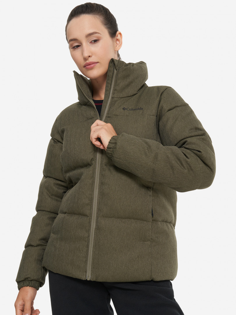 Пуховик женский Columbia Puffect Herringbone Jacket Зеленый 14999₽