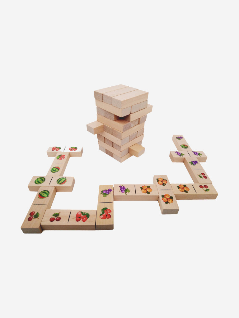 Игра настольная 2 в 1 детское, Нескучные игры, Башня и домино