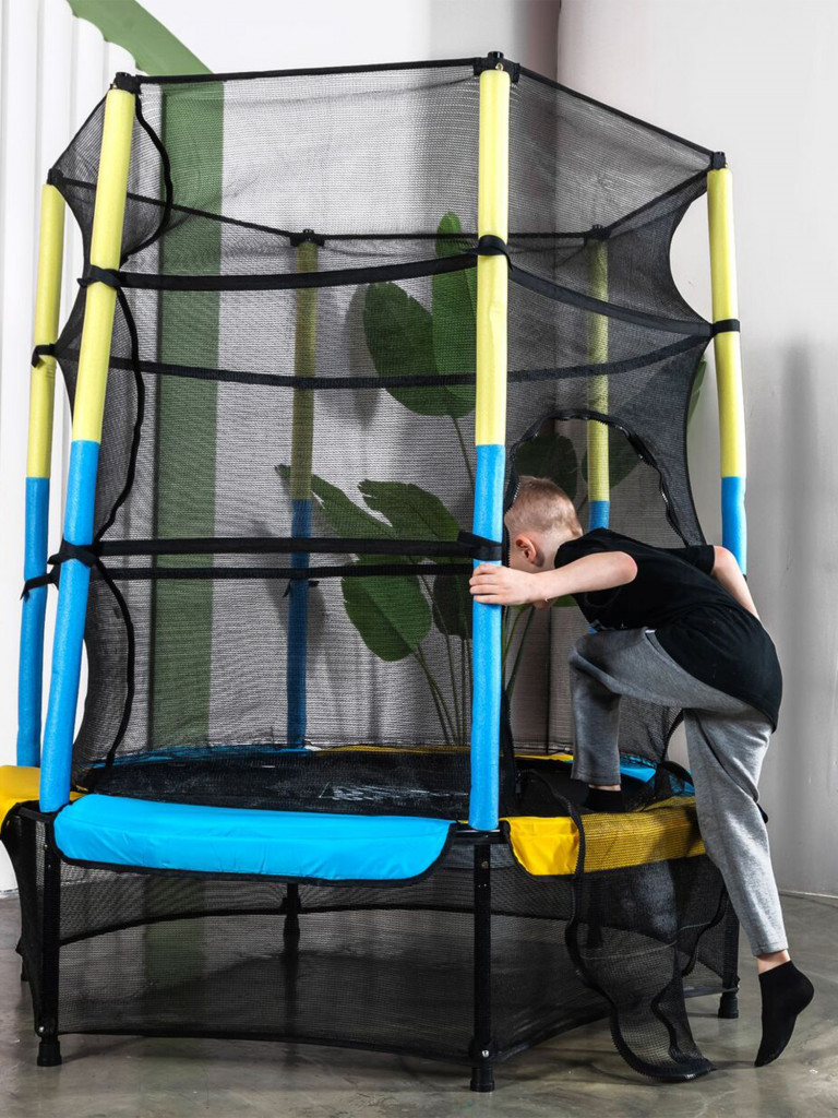 Батут DFC JUMP KIDS 55" 55INCH-JD-YB желтый/синий, сетка (137см)