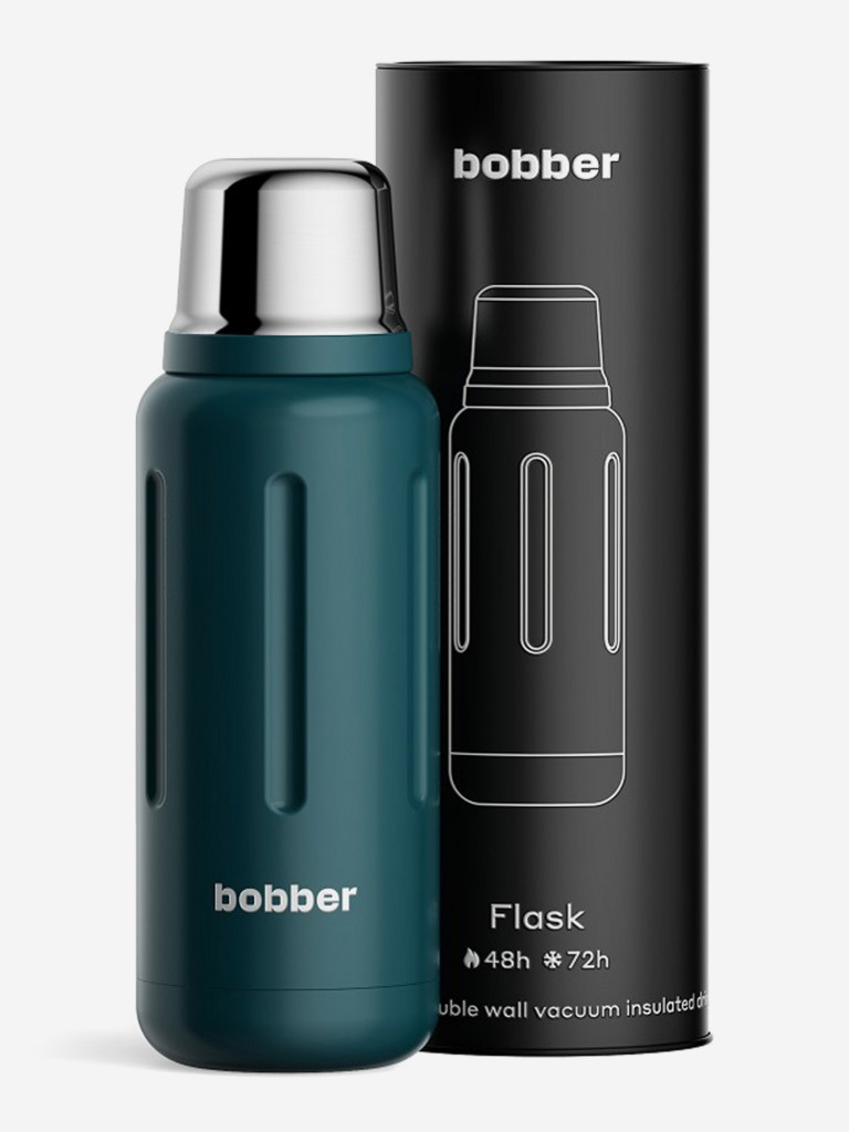 Термос вакуумный для напитков BOBBER Flask 1 литр, тепло до 48 часов, темно-бирюзовый