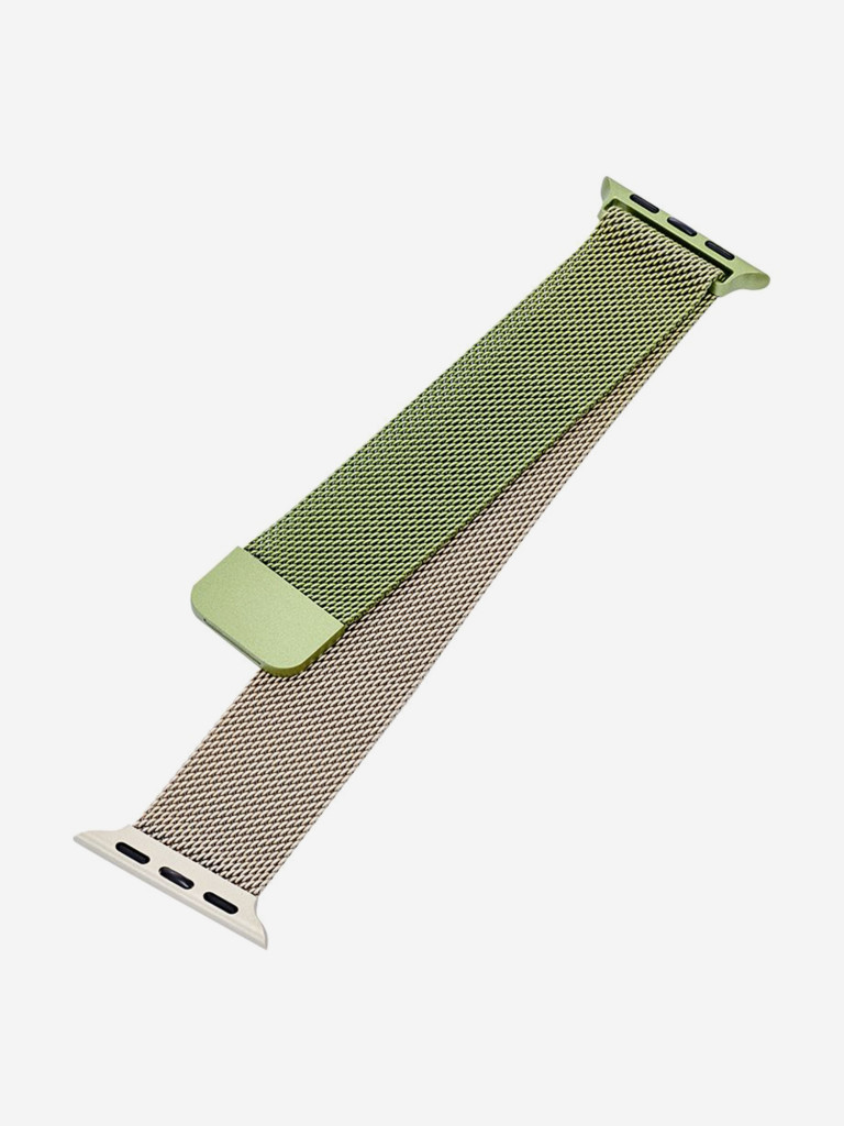 Ремешок для часов Apple Watch Ultra/49/45/44/SE/42 mm Mutural Оригинал, ультралегкий металлический на магните — зелено-золотой