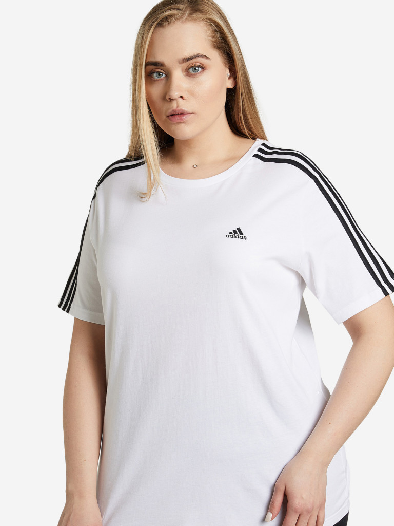 Футболка женская adidas Essentials Slim 3-Stripes, Plus Size