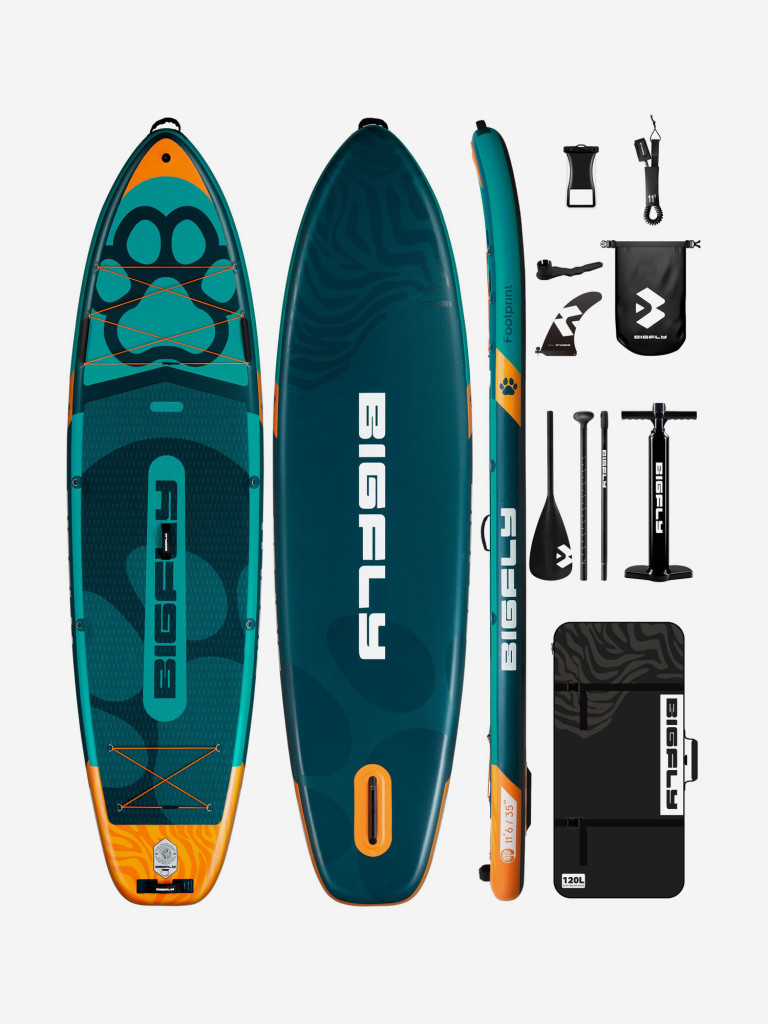 Надувная SUP-доска BIGFLY Pet GREEN STD, 11'6" 351*86*15 см сапборд