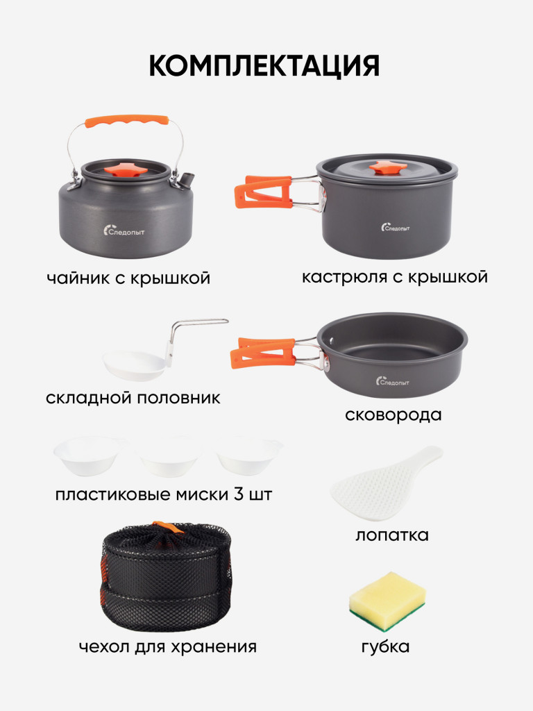 Набор туристичекой посуды Следопыт - Optimum в чехле.