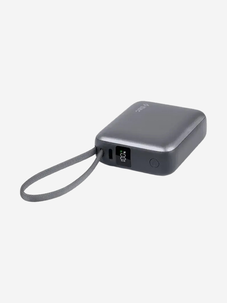 Внешний аккумулятор TTEC ReCharger Mini LCD 10000mAh USB-C PD 35W Powerbank со встроенным кабелем USB-C. Цвет: серый