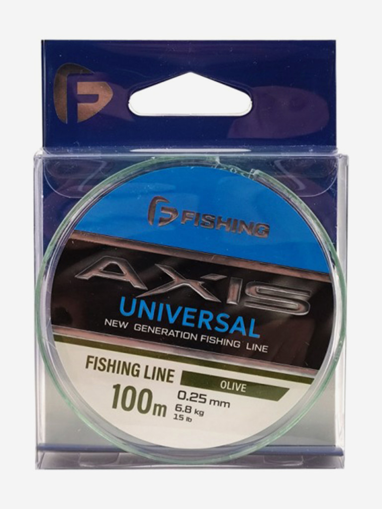 Леска F-FISHING Axis Universal Line Olive 100м 0,25мм 6,8кг/15lb