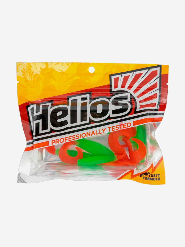 Мягкая приманка Helios Hybrid, 2,75" / 7,0 см, Lime & Red, 7 штук (HS-13-021)