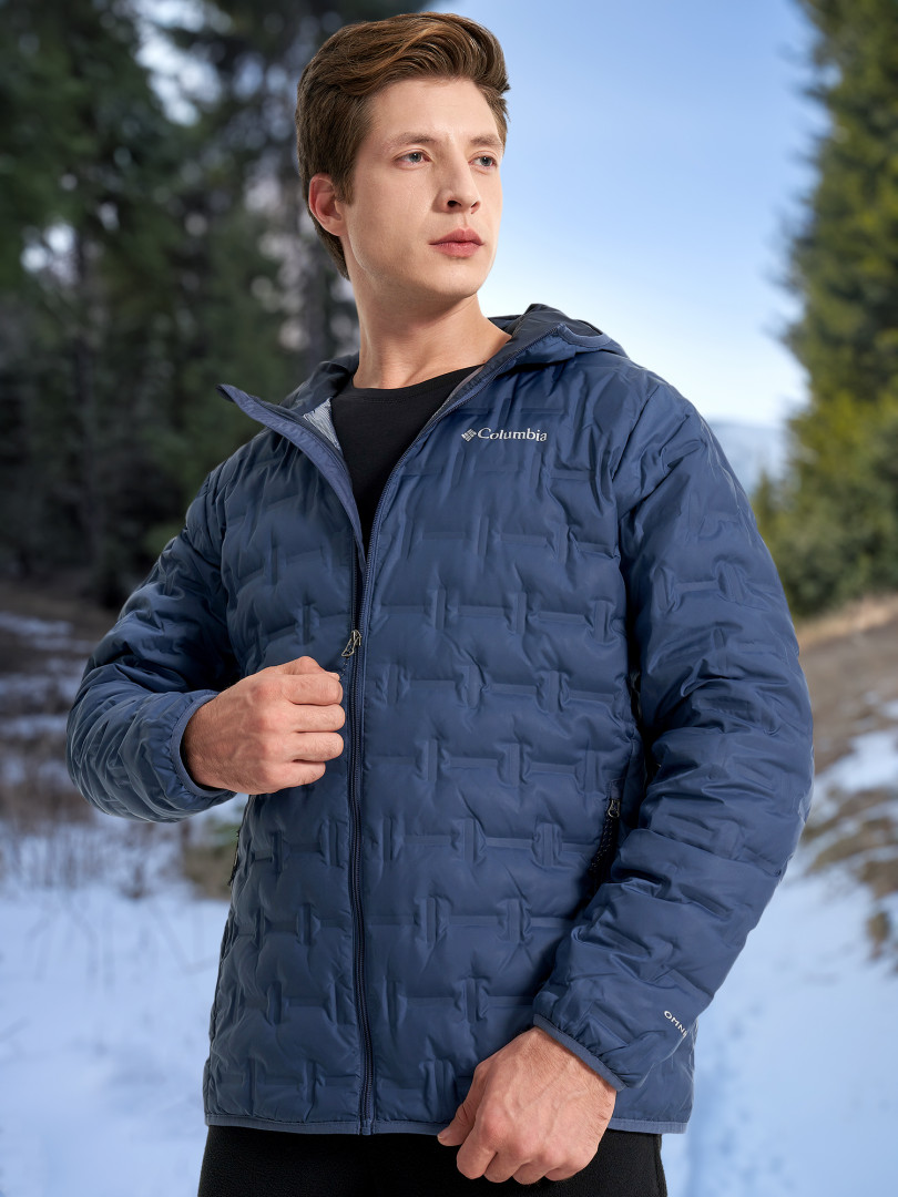 фото Пуховик мужской columbia delta ridge ii down hooded jacket, синий