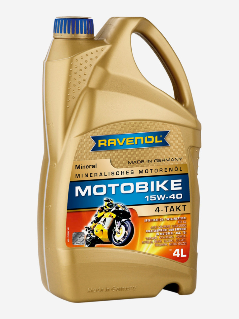 Моторное масло RAVENOL Motobike 4-T Mineral 15W-40, 4 литра