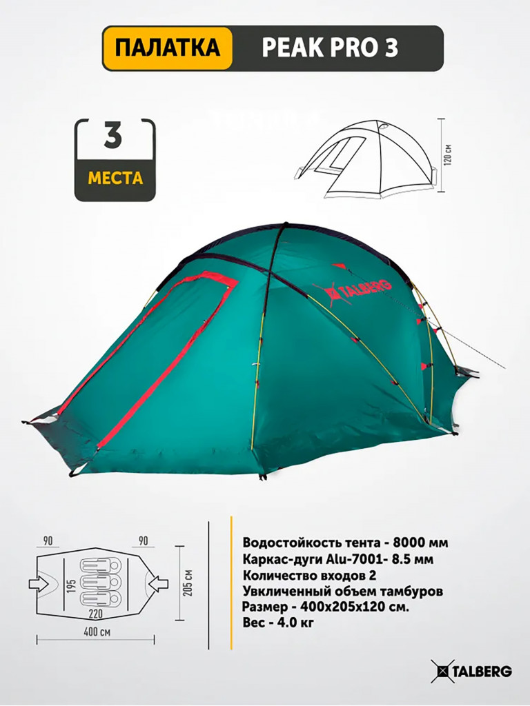 Палатка Talberg PEAK PRO 3