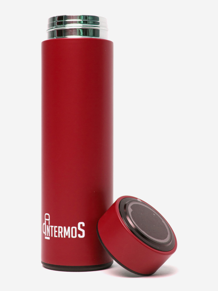 Термос с узким горлом с термодатчиком Intermos, 500 мл, красный